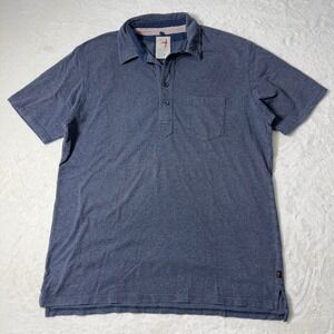 Relwen Polo Shirt Mens XL Navy Blue Short Sleeve Pocket Cotton Casual Outdoors